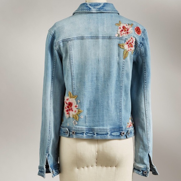 EUC Sundance Posie Canyon Denim Embroidered Jacket Size Large - Picture 2 of 10